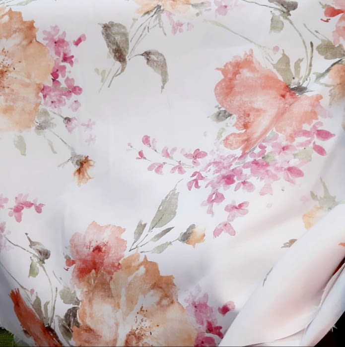 TELA FLORES naranjas 280