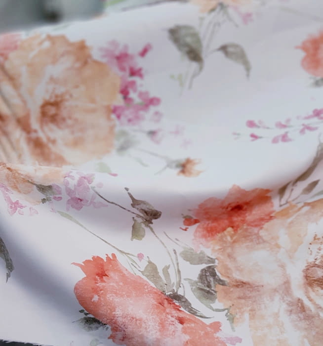 TELA FLORES naranjas 280 - 2