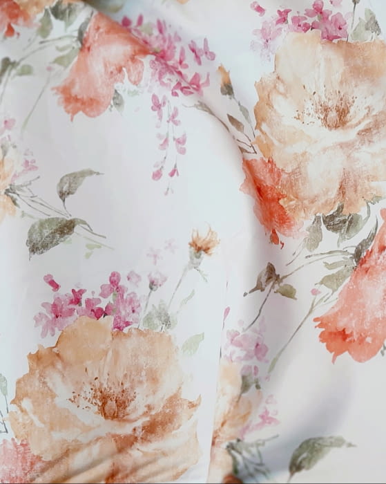 TELA FLORES naranjas 280 - 3