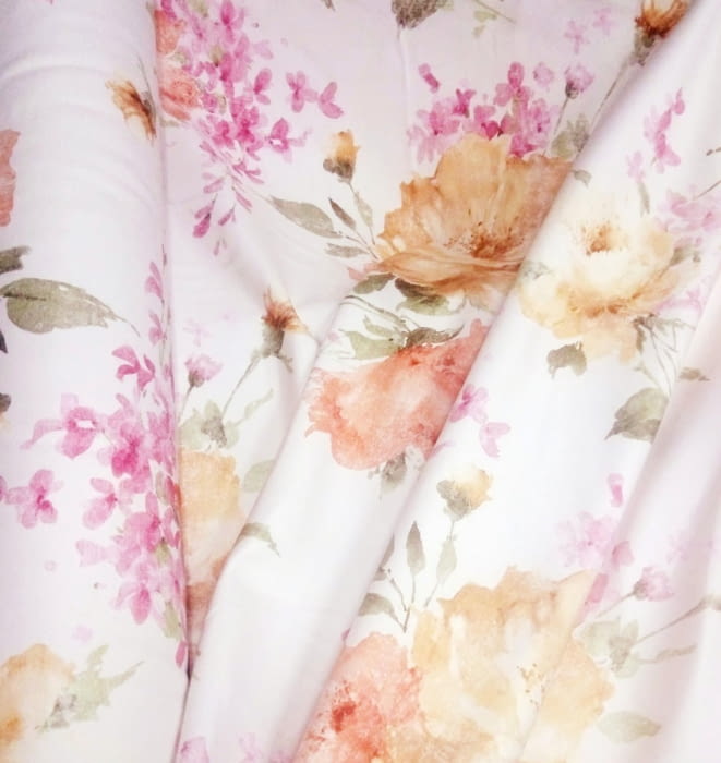 TELA FLORES naranjas 280 - 4