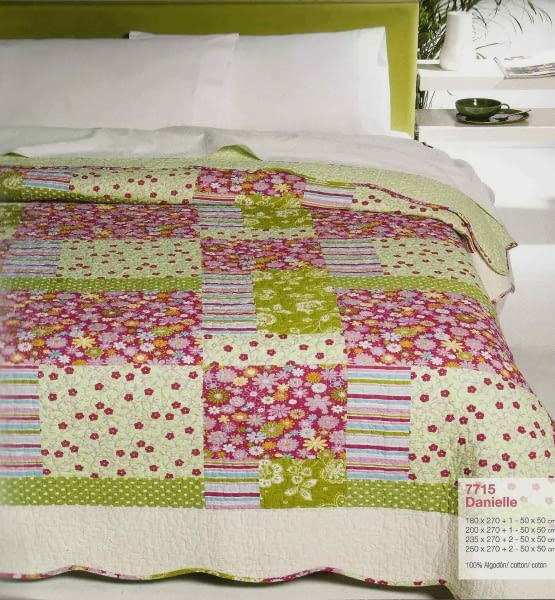 Colcha boutie pachwork pistacho cama 105