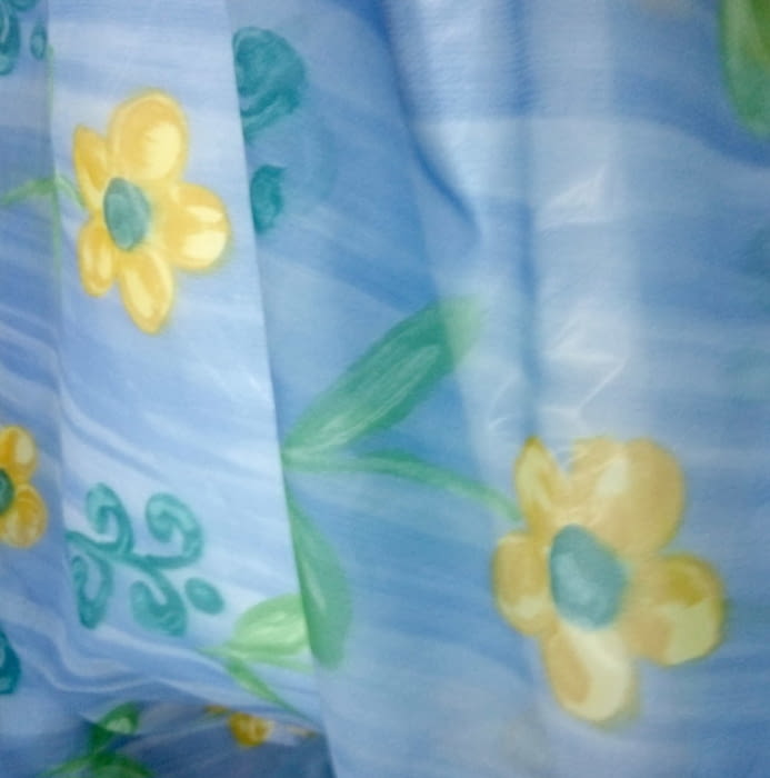 Tela visillo azul flores 140 x 170 - 2