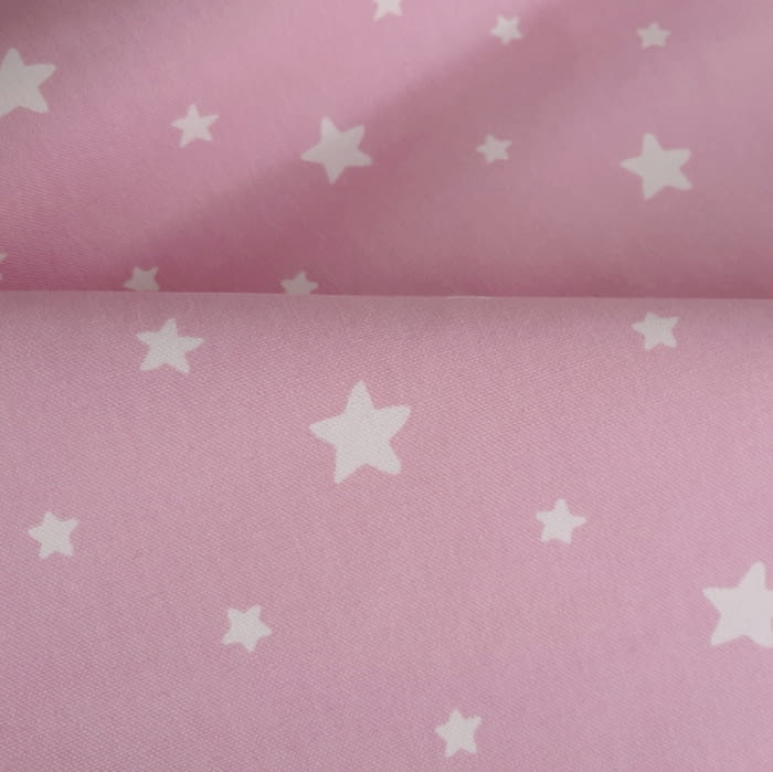 Tela cretona estrellas rosas 280 - 4