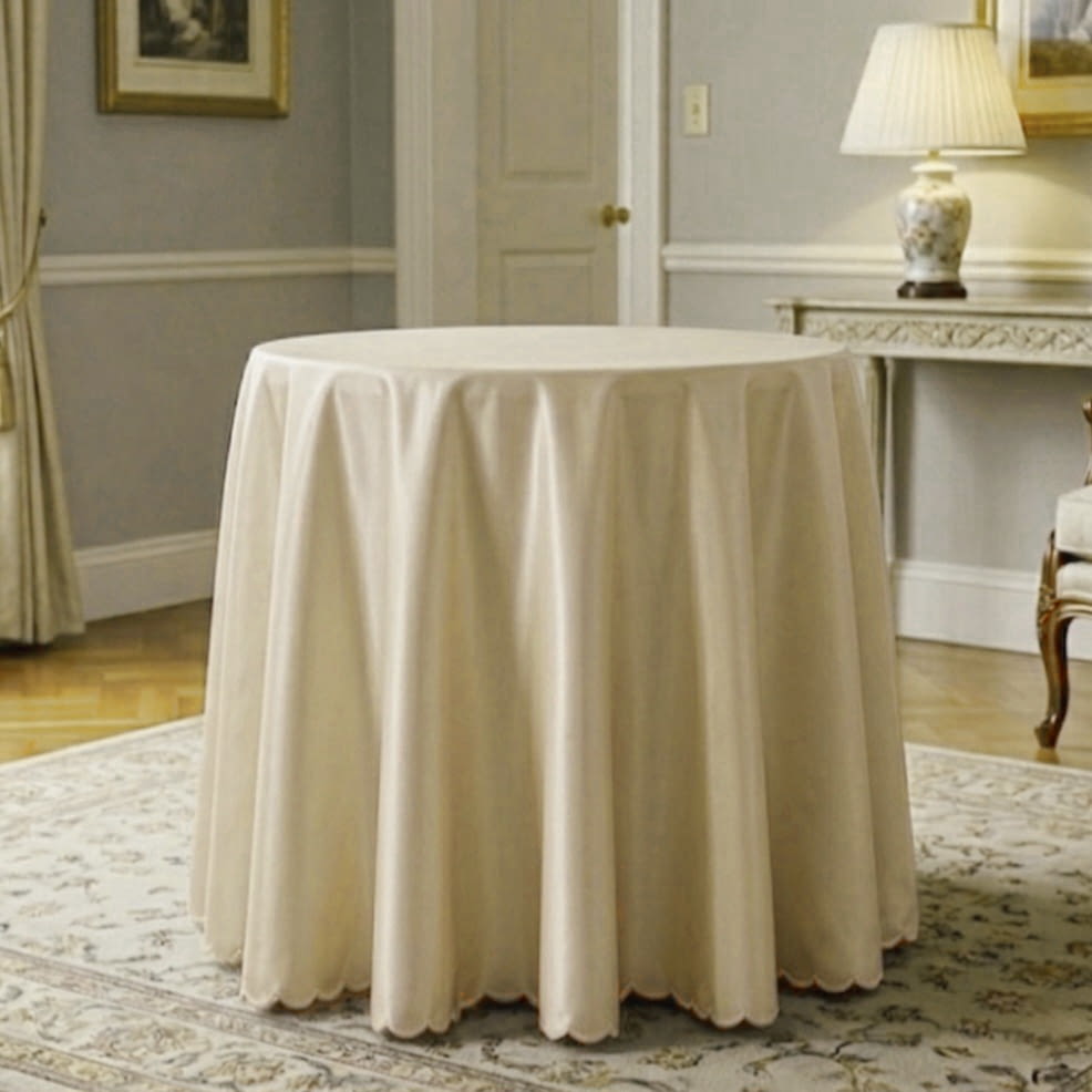 Faldilla raso beige ondas: 170 cm