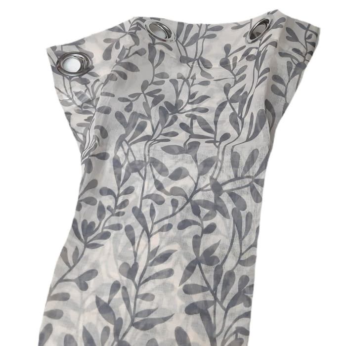 2 Visillos beige con hojas - 1