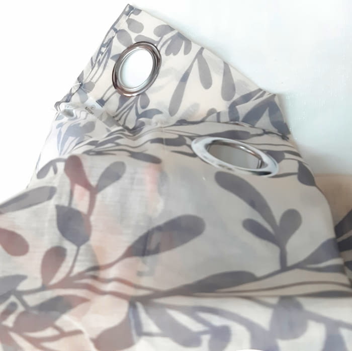 2 Visillos beige con hojas - 2