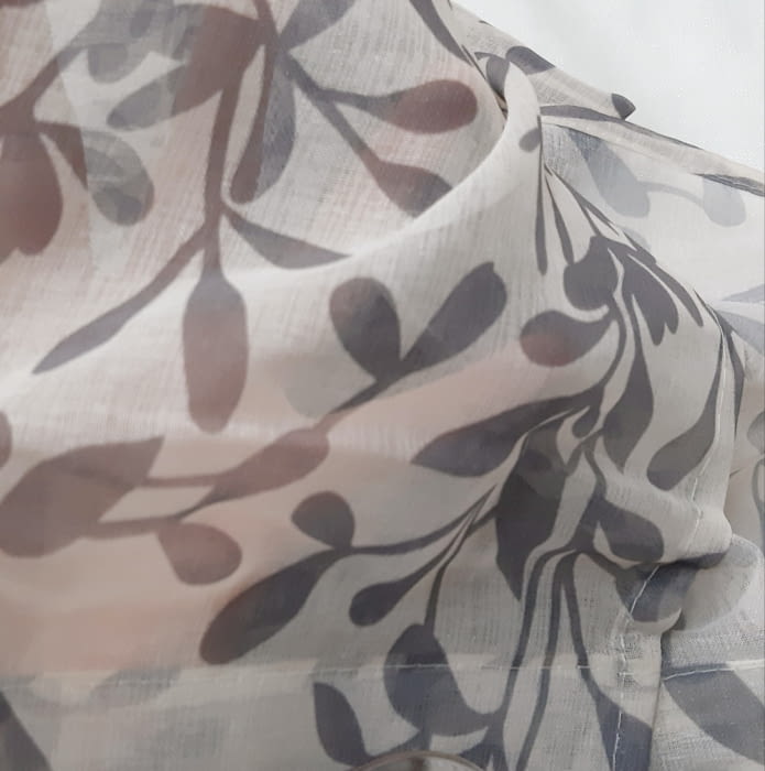 2 Visillos beige con hojas - 4