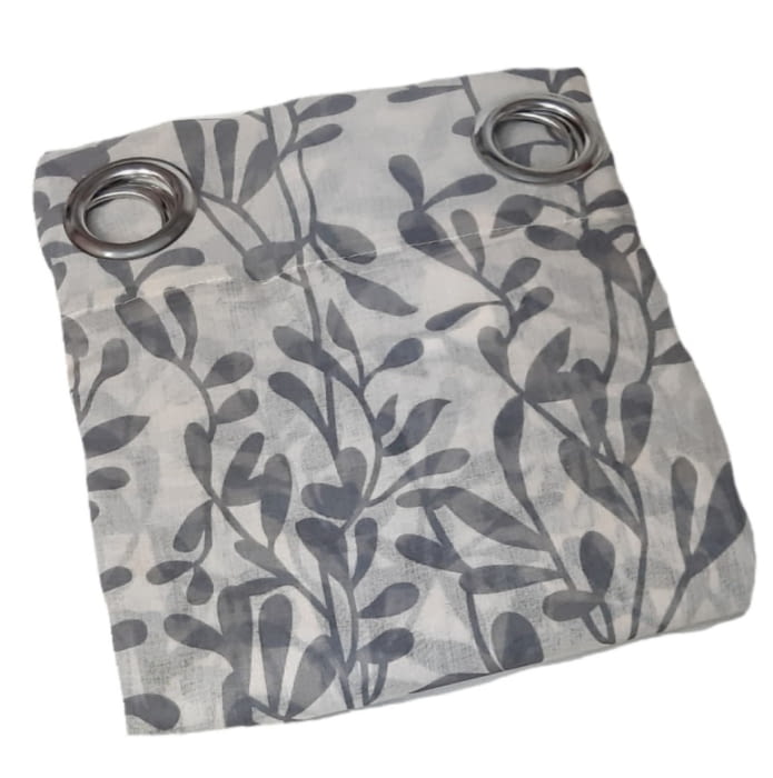 2 Visillos beige con hojas grises - 5