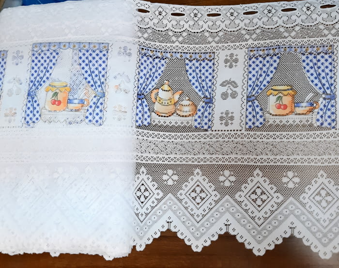 Tela visillo encaje cocina + bandó 150 altura - 1