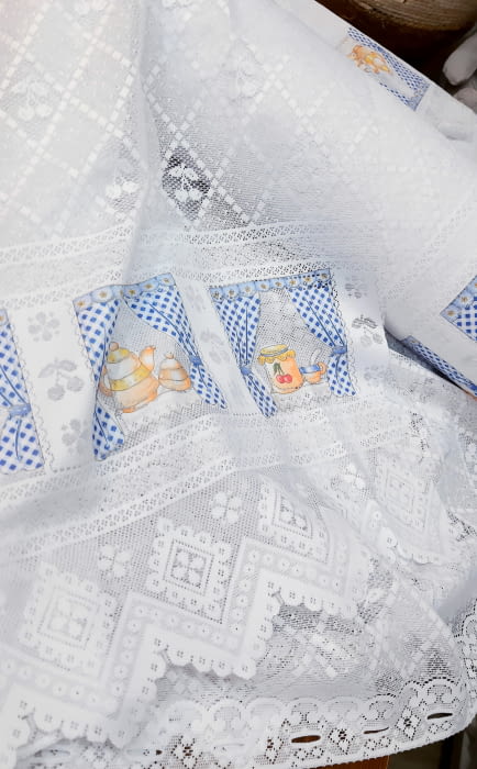 Tela visillo encaje cocina + bandó 150 altura - 2