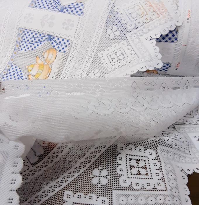 Tela visillo encaje cocina + bandó 150 altura - 6