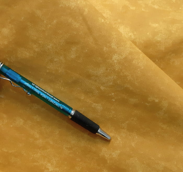 Tela loneta mármol mostaza - 3