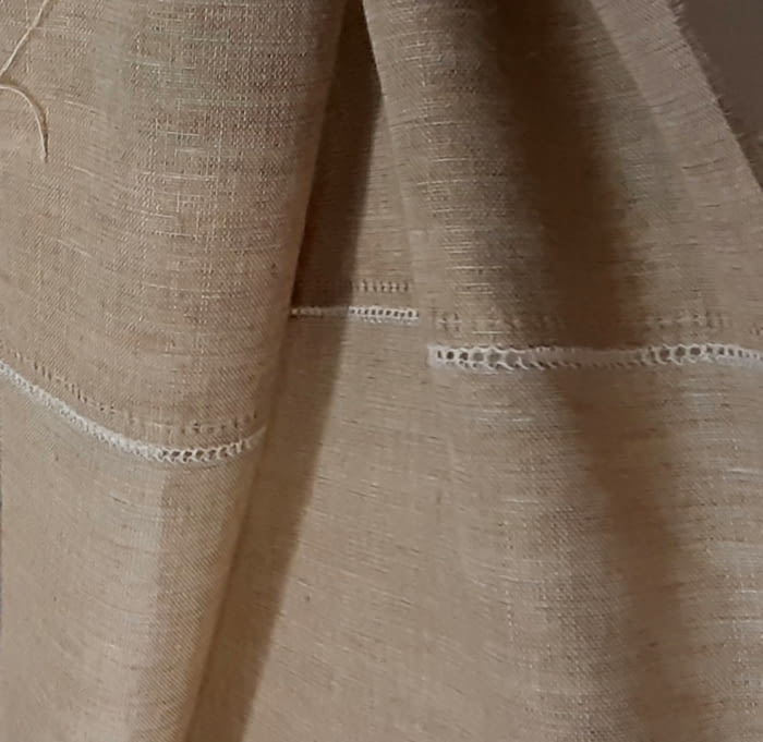 Tela visillo lino bajo marrón - 4
