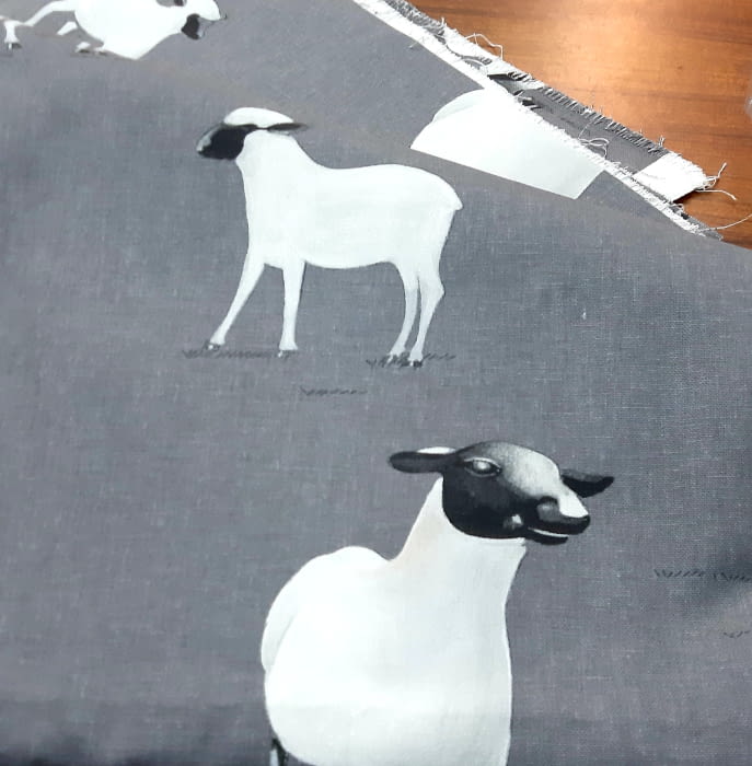 Tela cretona ovejas 138 x 280 cm
