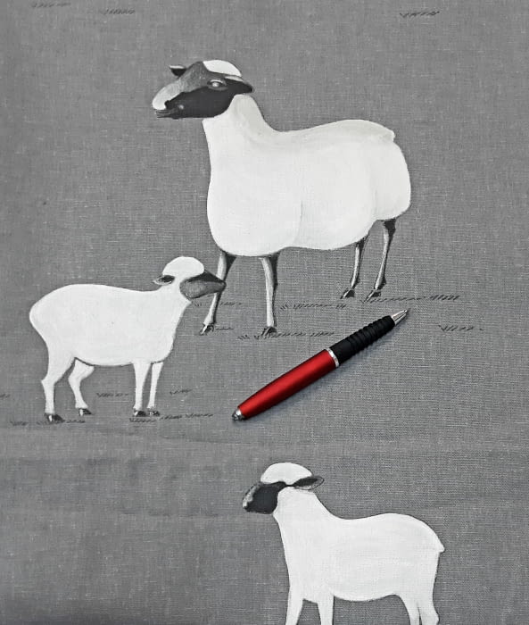 Tela cretona ovejas 138 x 280 cm - 2