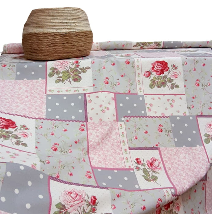 Tela cretona pachwork gris THEVENON - 2