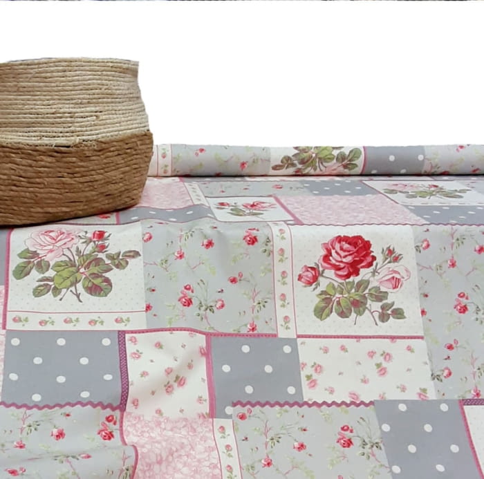 Tela cretona pachwork gris THEVENON - 4