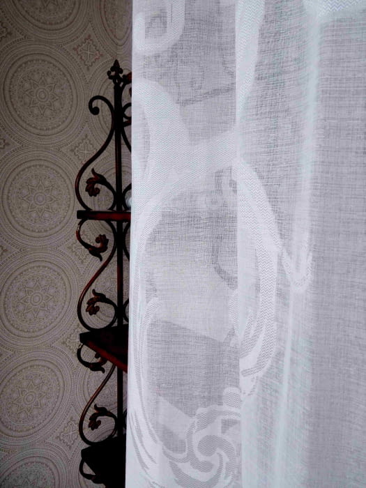 Tela visillo adamascado gris - 3