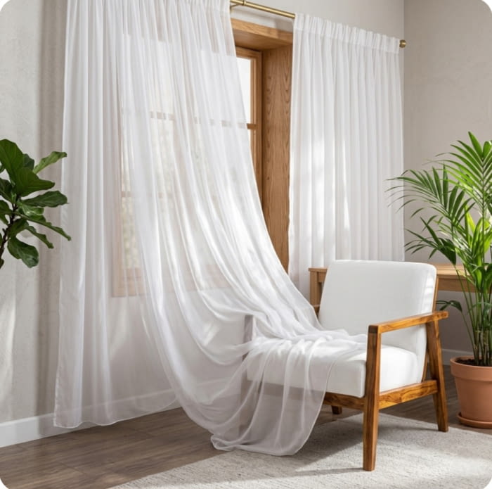 Tela visillo voile blanco - 2