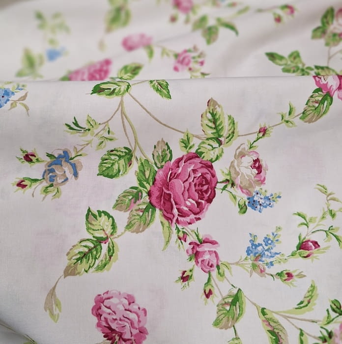 Cretona flores rosas 280 - 4
