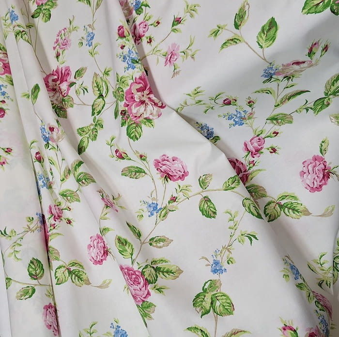 Cretona flores rosas 280 - 5
