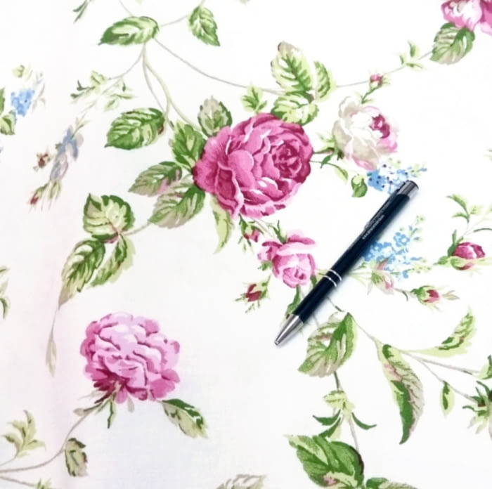 Cretona flores rosas 280 - 6