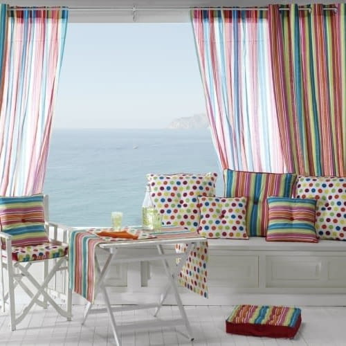 Cortina confeccionada rayitas Colores