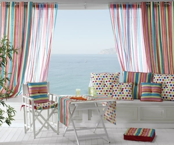 Cortina confeccionada rayitas Colores - 3