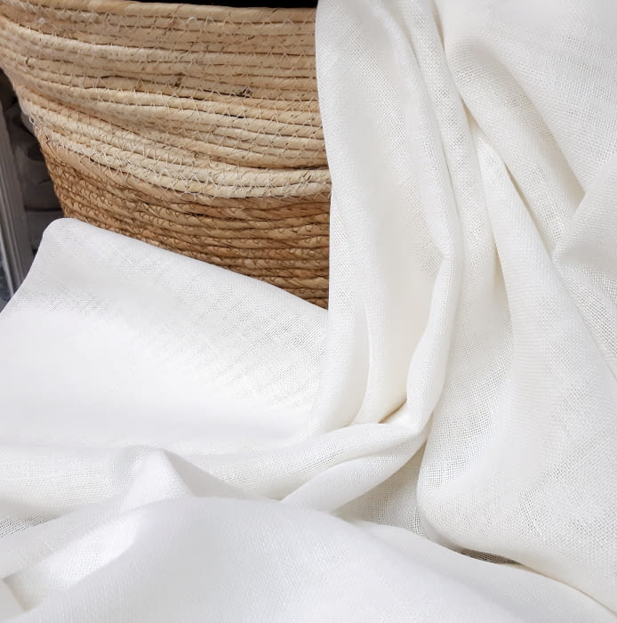 Tela visillo 40% lino blanco Ibiza - 1