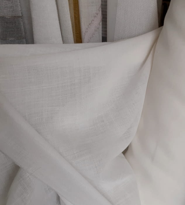 Tela visillo Gran lino 30% blanco natural - 3