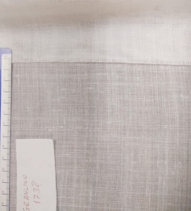 Tela visillo Gran lino 30% blanco natural - 5