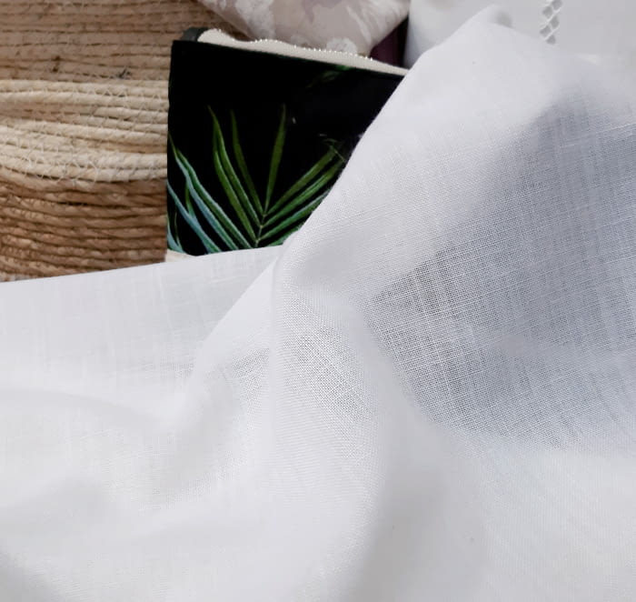 Tela visillo Gran lino 30% blanco óptico