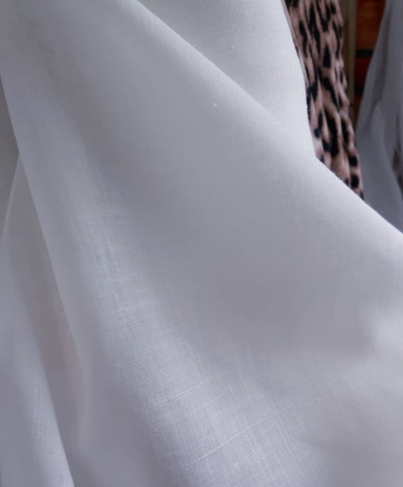 Tela visillo Gran lino 30% blanco óptico - 1