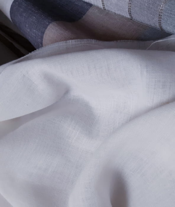 Tela visillo Gran lino 30% blanco óptico - 2