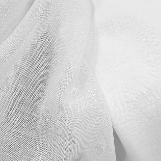 Tela visillo Gran lino 30% blanco óptico - 3