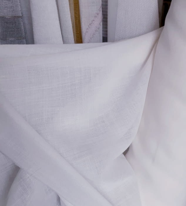 Tela visillo Gran lino 30% blanco óptico - 3