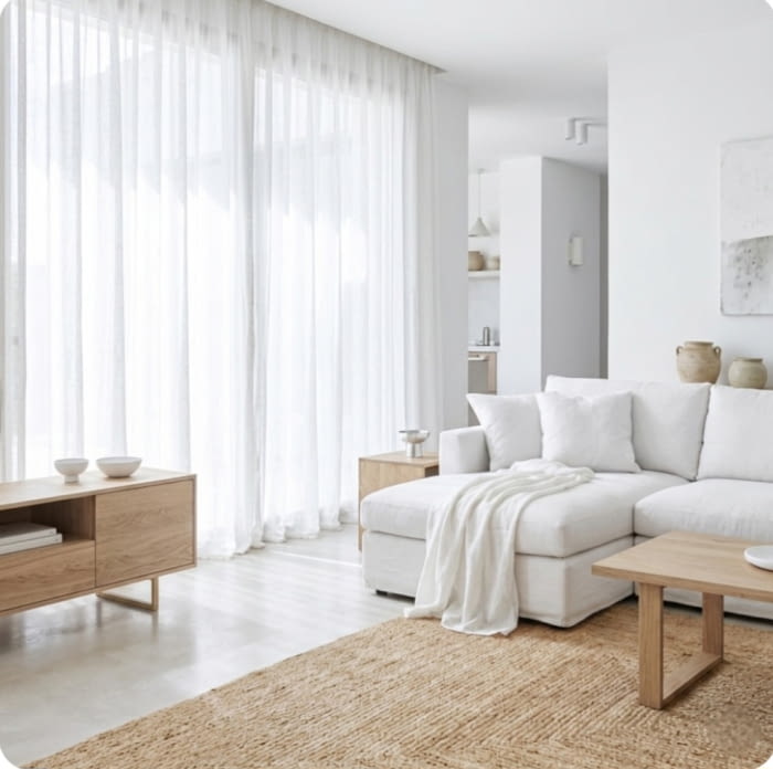 Tela visillo Gran lino 30% blanco óptico - 4