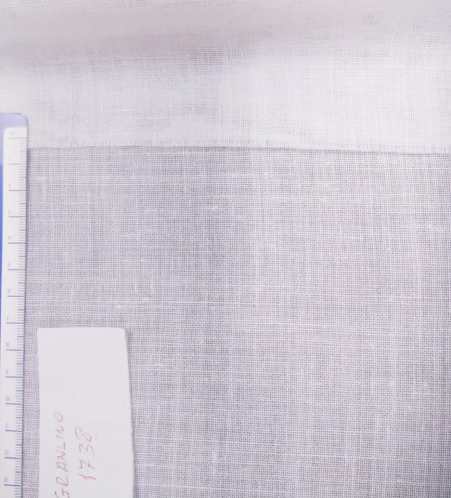 Tela visillo Gran lino 30% blanco óptico - 5