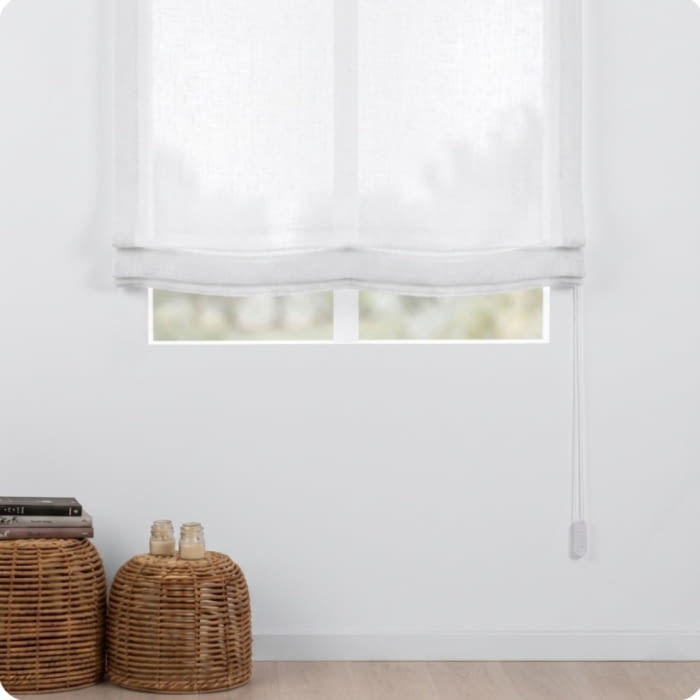 Tela visillo Gran lino 30% blanco óptico - 5