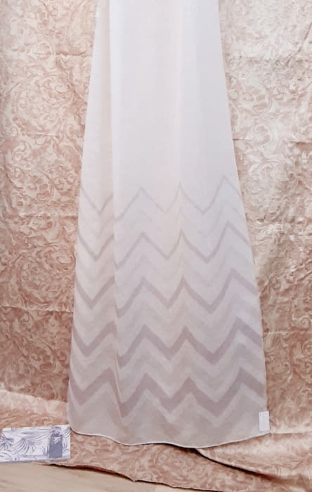 Tela visillo espiga malva zig zag rosa - 4