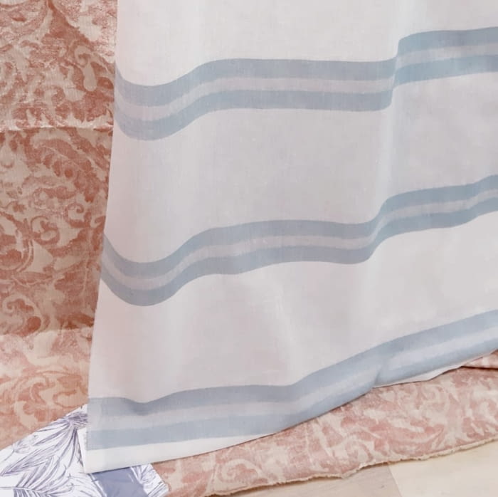 Tela visillo rayas azules - 2