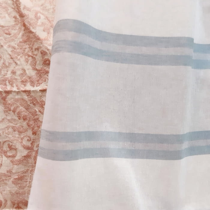 Tela visillo rayas azules - 3