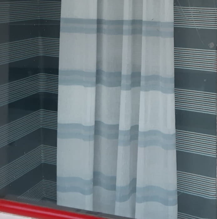 Tela visillo rayas azules - 4