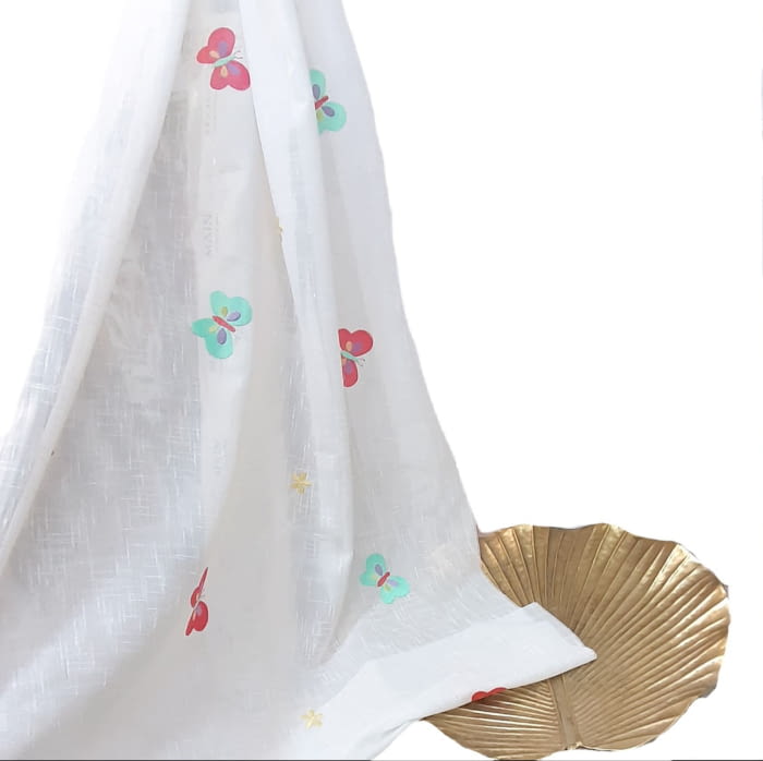 Tela visillo mariposas