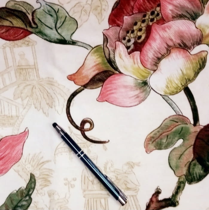 Tela flores Japón Robeco rojo 280 - 3