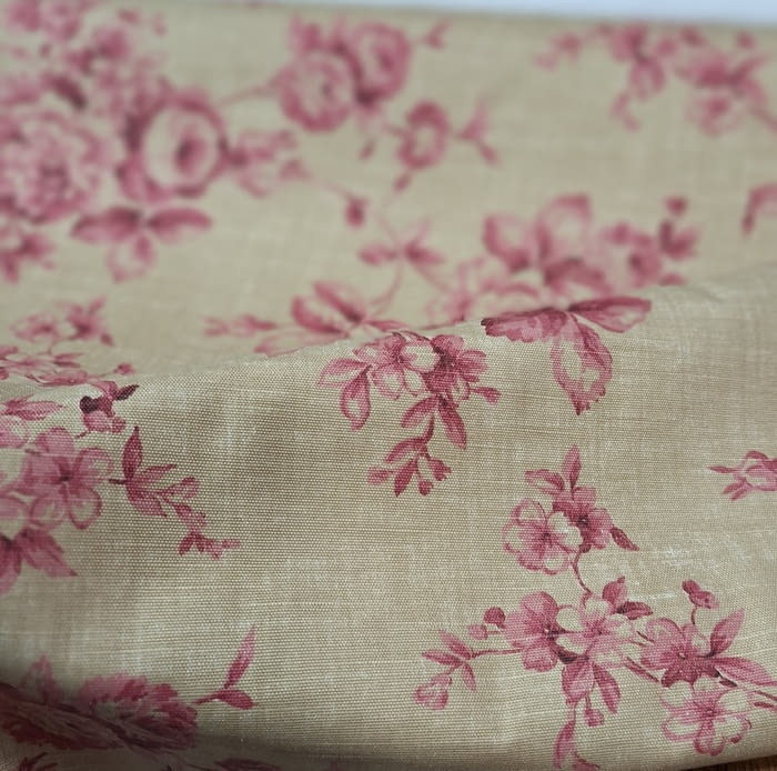 Tela cretona ocre rosa 280 - 1