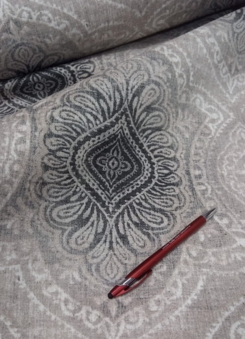 Tela cretona adamascado gris 280 - 2