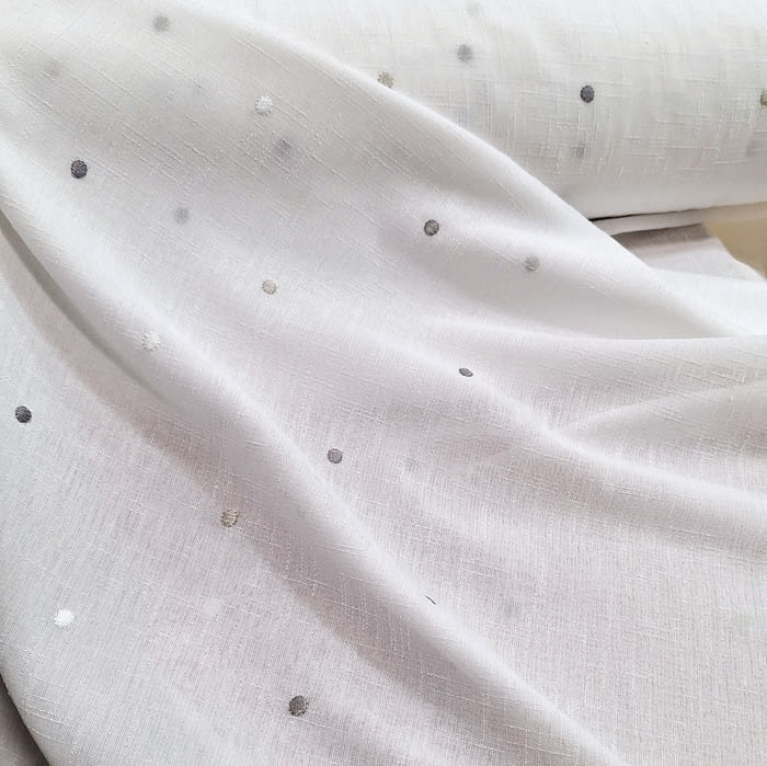 Tela Visillo topos  grises 280