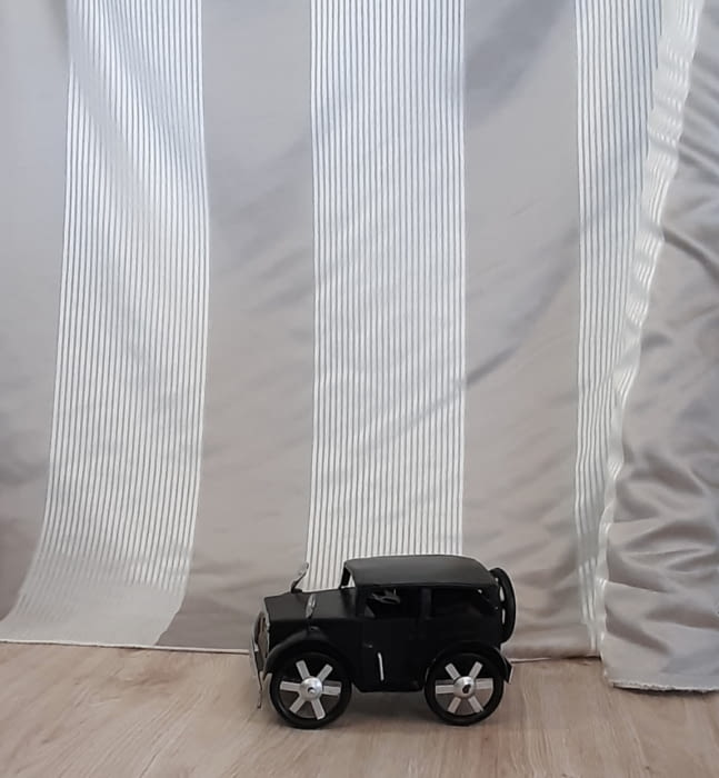 Tela visillo franjas grises - 2