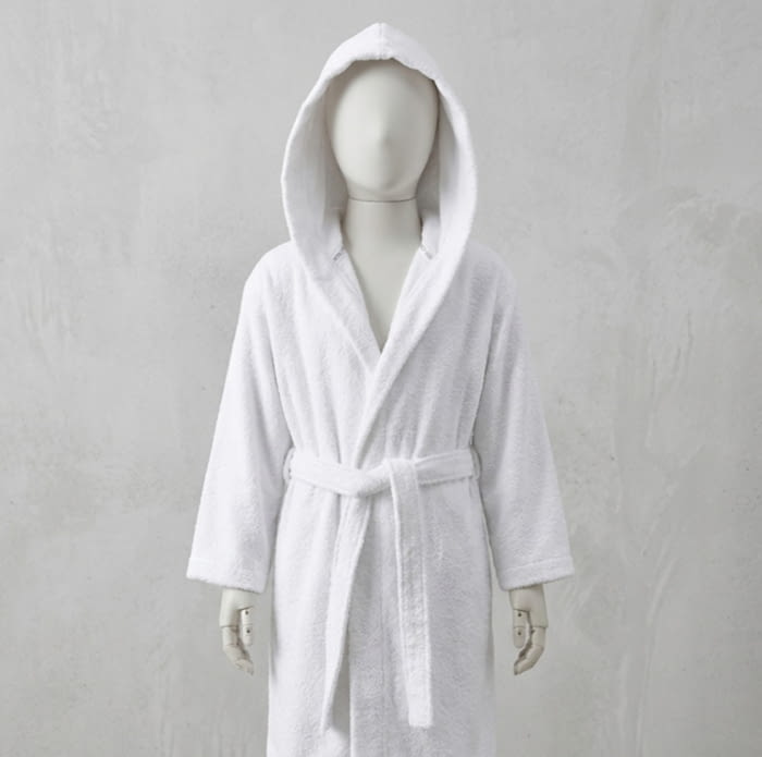 Albornoz Infantil blanco. Talla 8